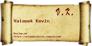 Valasek Kevin névjegykártya